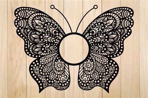 Butterfly SVG, Butterfly Monogram Frame, Zentangle SVG By ...