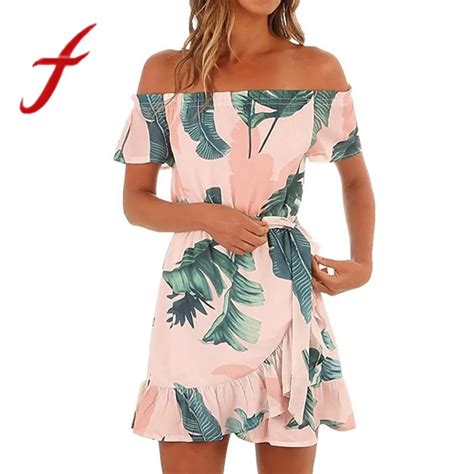 Aliexpress.com : Buy Feitong Summer Womens Hawaiian Dresses Sexy Off The Shoulder Floral Printed ...