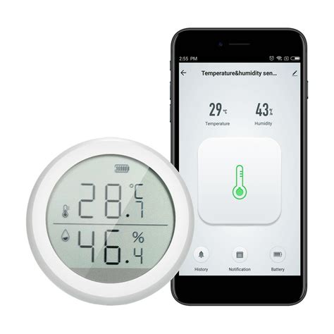 WiFi Thermometer Hygrometer Smart Humidity Temperature Sensor Gauge with App Notification Alert ...