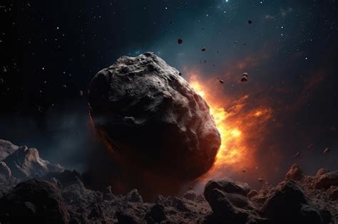 Premium AI Image | Wallpaper of a Asteroid Shower in the Cosmos