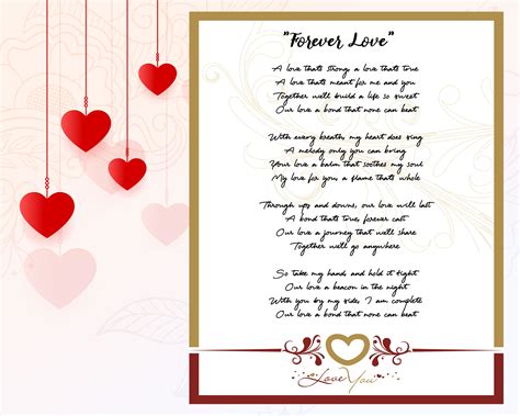 Love Forever Poem, Love Poem, Love Poems, Digital Poem, Anniversary Gift, Romantic Poem, Wedding ...