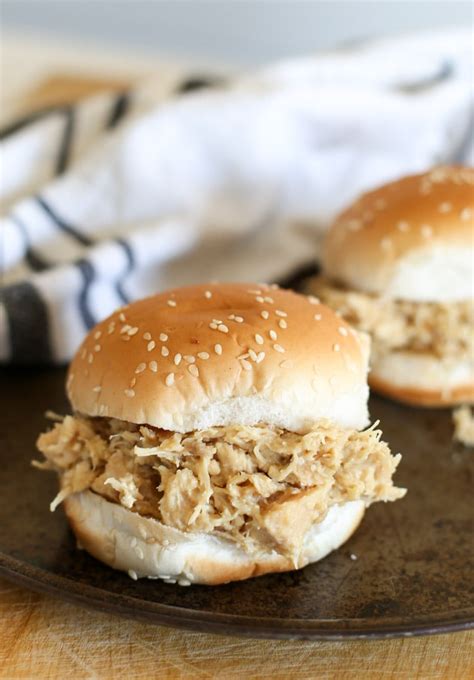 Shredded Chicken Sandwiches In the Crockpot - Cleverly Simple