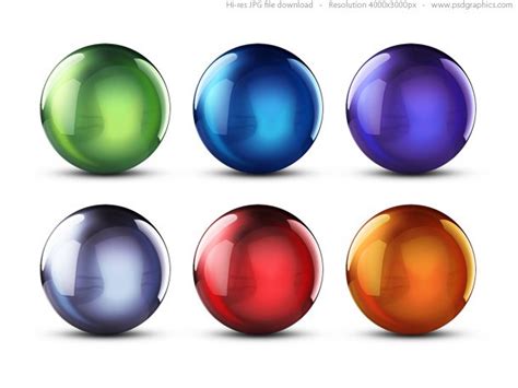 Colorful 3D crystal balls | PSDGraphics