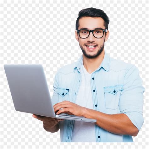 Man On Laptop - Man With Laptop Png, Transparent Png - 1522x1452 ...