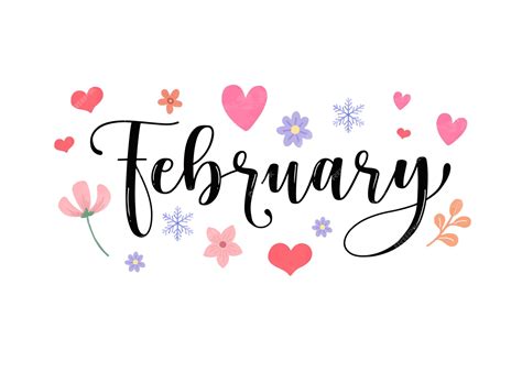 Premium Vector | Hand drawn february month lettering valentine for ...