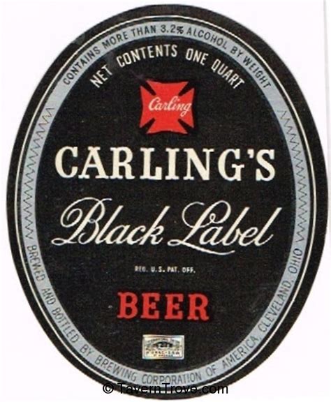 Item #65348 1950 Carling's Black Label Lager Beer Label