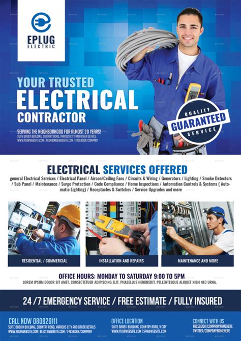 Electrician Flyer Templates - 19+ Free & Premium Download