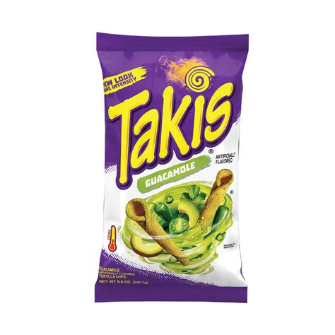 Takis Guacamole Rolled Tortilla Chips, Guacamole Artificially Flavored ...