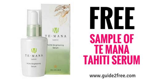 FREE Sample of Te Mana Tahiti Serum • Guide2Free Samples | Free stuff by mail, Free samples, Free