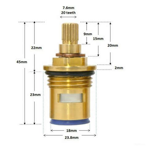 Replacement Tap Cartridge Valve Ceramic Disc Gland Quarter Turn 20 Teeth 1/2 - Walmart.com