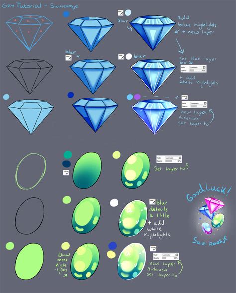 Step by Step - Diamond Gem Stone TUTORIAL by Saviroosje on DeviantArt