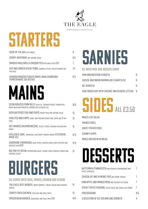 EAGLE MENU 2021 – The Eagle Pub Norwich