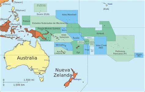 Mapa Interactivo Político Oceanía 】Juego Online Gratis