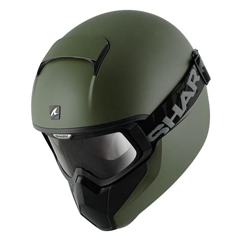 Shark Vancore Plain Matt Green Motorcycle Helmet Army Street Bike ...