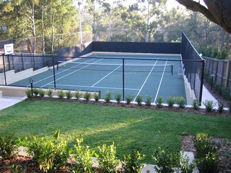 recessed court | Tennis court, Tennis court design, Court