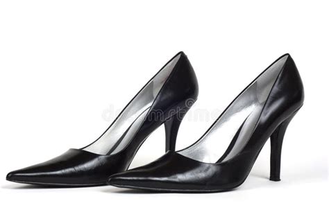 Pair of Black Women S High-Heel Shoes Stock Image - Image of woman ...