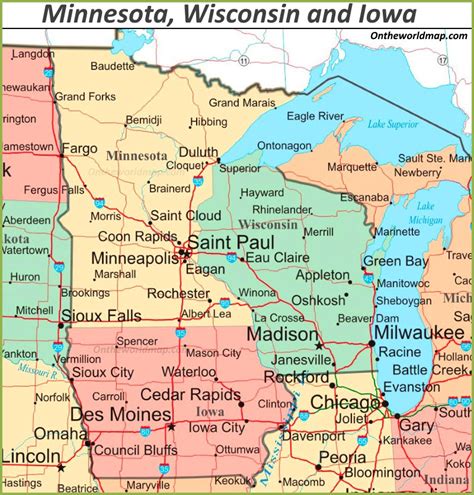 Iowa Minnesota Border Map - Map Of Farmland Cave