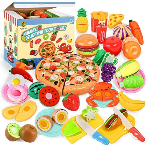 70PCS Pretend Play Food Sets for Kids Kitchen Toys Accessories Set BPA ...