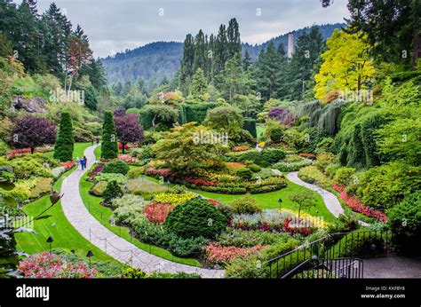 Sunken Garden at Butchart Gardens, Vancouver Island Stock Photo - Alamy