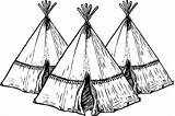 Teepee Wigwam Drawing Coloring Tent Pages Clipart Native Tipi Sheet  sketch template