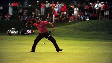 Download Tiger Woods Masters Celebration From Distance Wallpaper | Wallpapers.com