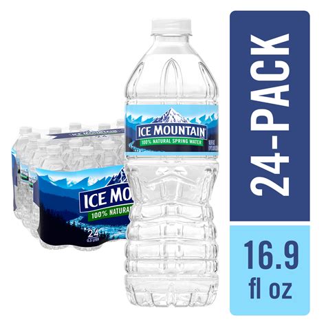 Ice Mountain 100% Natural Spring Water, 16.9 Fl Oz, 24 Count Bottles - Walmart.com