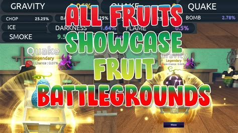 all fruits showcase fruit battlegrounds - YouTube