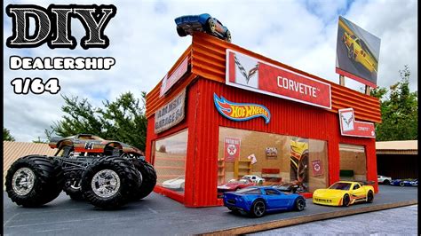 DIY 1/64 scale car dealership diorama display Hot Wheels garage - YouTube