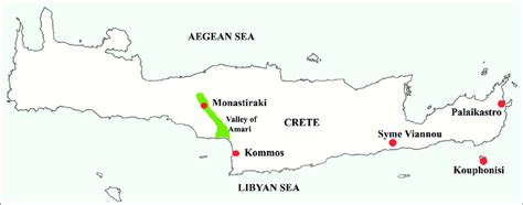 1: Map of Crete with the Minoan sites mentioned in the text. | Download Scientific Diagram