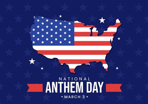 National Anthem Day on March 3 Illustration with United States of ...