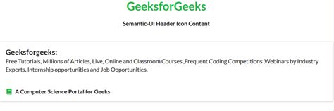 Semantic-UI Icon Header Content - GeeksforGeeks