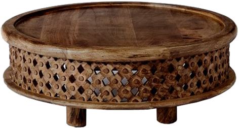 Part sculpture, part table, all artisanal. Craftspeople in Jaipur, India, hand carved the ...