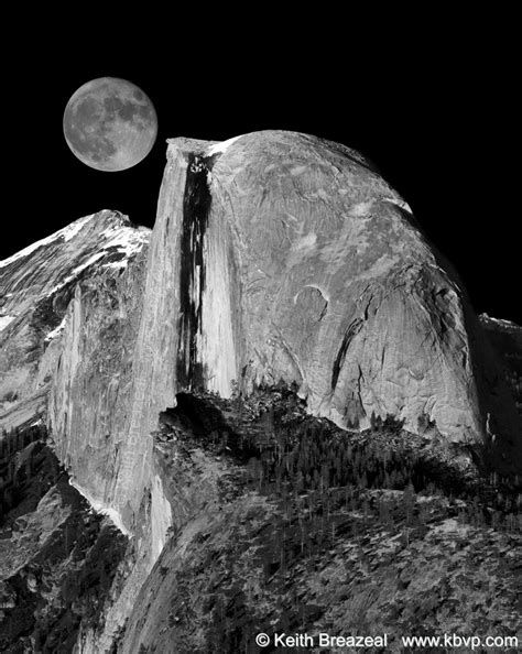 Yosemite Moonrise at Half Dome © Keith Breazeal | Black and white ...