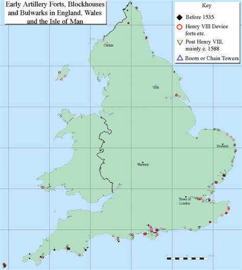 The Gatehouse website distribution maps of the medieval fortifications of England and Wales