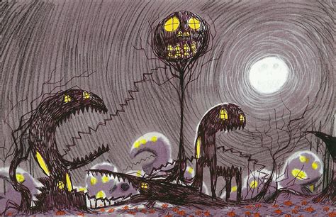 halloween town concept art | Tim burton art, Tim burton, Tim burton style