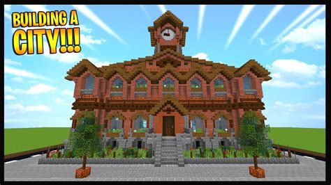 BUILDING A MINECRAFT CITY... *1.13.2* | Minecraft Town Hall Build | #1 - YouTube