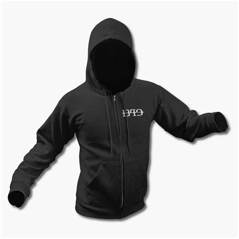 1349 Zip Up Hoodie, 1349 Logo Black Zipper Hooded Sweatshirt, Black ...