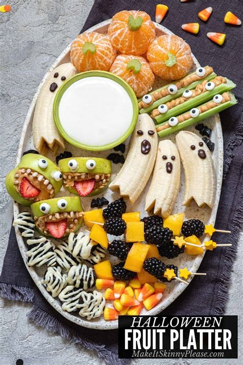 Healthy Halloween Snacks - Halloween Fruit Platter - Make It Skinny Please | Blog Hồng