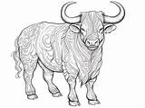 Adult Bull Coloring Page  sketch template