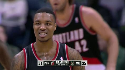 Damian Lillard Full Highlights at Bucks (2013.11.20) - 19 Points - YouTube