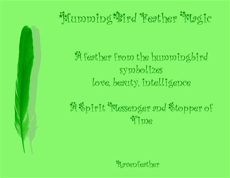 Hummingbird feather magic *Please check your local and federal guidelines for feather collection ...