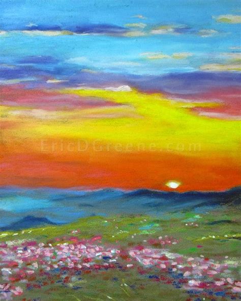 Mountain Sunset in Oil Pastels by Eric D. Greene on Etsy, $250.00 www.EricDGreene.com | My Etsy ...