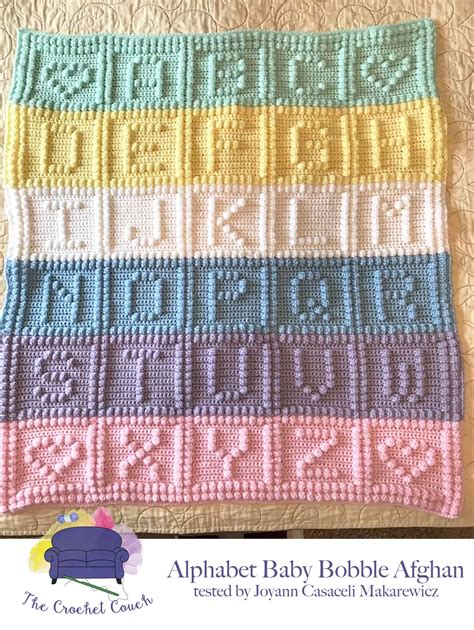 Alphabet Baby Afghan Bobble Stitch Crochet Pattern Written | Etsy