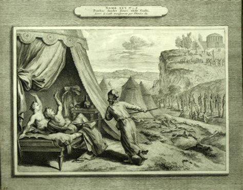 Balak And Balaam, Zimri Cozbi Transpercés Per Phinées engraving Of ...