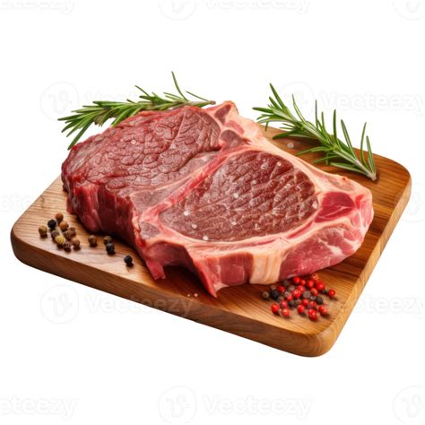 Fiorentina T-bone steak cut on wooden board isolated 29284489 PNG