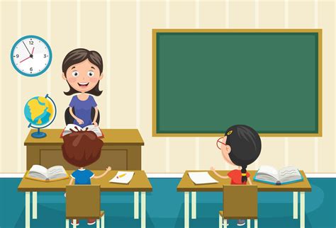 A Teacher Teaching in Classroom 1128665 Vector Art at Vecteezy