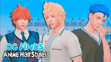 Los Sims 4 CC Peinados Anime para Hombres || CC Links || - YouTube