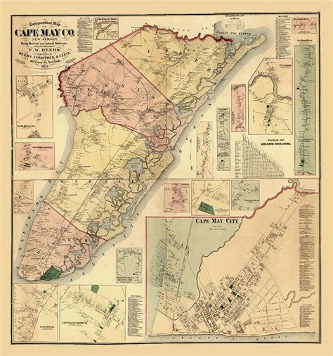 Map Of Cape May 1872 Photograph by Andrew Fare