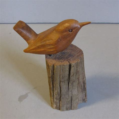 Small Bird Carving on Wood Base, Souvenir Sevier TN SOLD on Ruby Lane