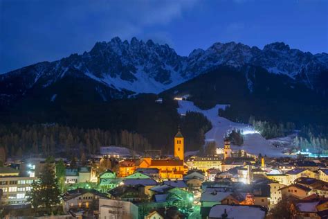 The italian village of San Candido, Bolzano in Trentino-South Tyrol ...